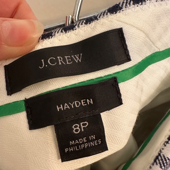 JCrew Hayden Navy White Gingham Cropped Flare Trouser Pant - Picture 5 of 6